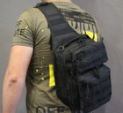 Однолямочный тактический рюкзак Tactic городской военные рюкзак 9 л Черный (ta9-black) - изображение 11