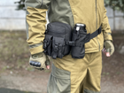 Тактическая сумка на пояс городская Tactical подсумок с карманом под бутылку Черный (1026-black) - изображение 4