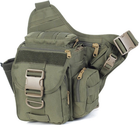 Универсальная тактическая сумка через плечо Tactic однолямочная военная сумка Олива (863-olive) - изображение 1