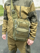 Універсальна тактична сумка на 20 л плечова військова сумка Tactic однолямкова сумка Олива (NB20-olive) - зображення 3