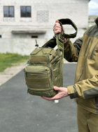 Універсальна тактична сумка на 20 л плечова військова сумка Tactic однолямкова сумка Олива (NB20-olive) - зображення 7