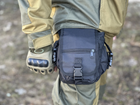 Військова сумка на стегна тактична Swat армійська сумка на стегно, ногу Tactic штурмова сумка поясна Чорна (300-black) - зображення 4