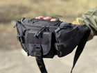 Военная поясная сумка тактическая Swat армейская сумка бананка Tactic штурмовая сумка поясная Черный (9010-black) - изображение 7