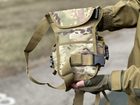 Військова тактична сумка на стегна Swat армійська сумка на стегно, ногу Tactic штурмова сумка поясна Мультикам (300-multic) - зображення 10