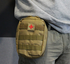 Підсумок аптечка на пояс з molle військова аптечка сумка - підсумк Tactic армійська тактична аптечка койот (1020-coyote) - зображення 3