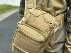 Универсальная тактическая сумка на 20 л плечевая военная сумка Tactic однолямочная сумка Койот (NB20-coyote) - изображение 6