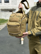 Универсальная тактическая сумка на 20 л плечевая военная сумка Tactic однолямочная сумка Койот (NB20-coyote) - изображение 7