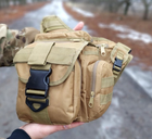 Універсальна тактична сумка через плече Tactic однолямкова військова сумка Койот (863-coyote) - зображення 5