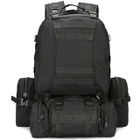 Тактичний рюкзак штурмовий з підсумками Tactic військовий рюкзак 55 літрів Чорний (1004-black) - зображення 1