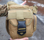 Универсальная тактическая сумка через плечо Tactic однолямочная военная сумка Койот (863-coyote) - изображение 6