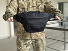Военная поясная сумка тактическая с molle армейская сумка бананка Tactic штурмовая сумка поясная Черная (9000-black) - изображение 5
