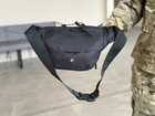 Военная поясная сумка тактическая с molle армейская сумка бананка Tactic штурмовая сумка поясная Черная (9000-black) - изображение 7