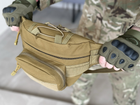 Военная поясная сумка тактическая с molle армейская сумка бананка Tactic штурмовая сумка поясная Койот (9000-coyote) - изображение 6