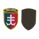 Шеврон патч на липучке 35 отдельная бригада морской пехоты Воля и честь, цветная на оливковом фоне, 7*10,5см - изображение 1