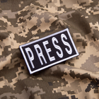Шеврон нашивка на липучці для журналістів PRESS ПРЕСА 5х9 см - зображення 3