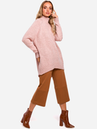 Sweter z golfem damski długi Made Of Emotion M468 L/XL Różowy (5903068452086) - obraz 3
