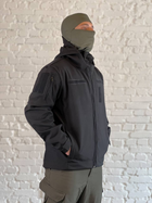 Тактичний осінній костюм SoftShell чорний для НГУ, ВСУ XL - зображення 8