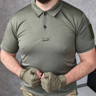 Футболка чоловіча поло з коротким рукавом тактична, Поло з коротким рукавом для військових Хакі M - зображення 6