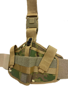 Кобура тактическая для пистолета, армейский подсумок для оружия на ногу, Камуфляж зеленый - изображение 8