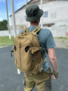 Тактичний рюкзак штурмовий Tactic військовий рюкзак 25 літрів міський рюкзак з відділом під гідратор койот (A57-807-coyote) - зображення 3