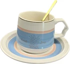 Чашка с блюдцем и ложкой Sweet Day Stenson YG00953 220мл blue