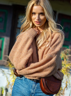 Sweter damski luźny Fobya Sweater F1102 One Size Caramel (5903707111527) - obraz 2