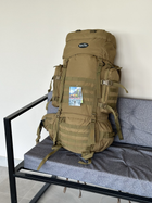 Туристичний великий рюкзак Tactic похідний військовий рюкзак рюкзак на 90 л тактичний рюкзак Койот (new-tur90-coyote) - зображення 6