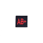 Шеврон Другие вышитая группа крови квадратный AB (IV) Rh+ (Black) 2x2cm