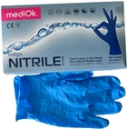 Перчатки нитриловые неопудренные Mediok текстурированные Indigo Размер L 100 шт Темно-синие (6933265558211) - изображение 1