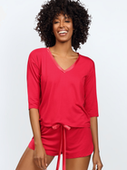 Piżama (spodenki + bluza) DKaren Set Edith S Red (5903251469402)