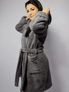 Халат жіночий теплий з капюшоном DKaren Housecoat Diana S Grey (5903251437333) - зображення 3