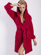 Халат жіночий теплий з капюшоном DKaren Housecoat Diana M Raspberry (5901780658113) - зображення 1