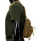 Рюкзак однолямочный через плечо Shoulder Bag, "MOLLE" Темный койот - изображение 14