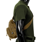 Рюкзак однолямочний через плече Shoulder Bag, "MOLLE" Темний койот - зображення 15