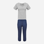 Піжама (футболка + бриджі) DKaren Set Erna S Grey/Navy Blue (5901780674335) - зображення 2