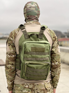Плитоноска высокого качества с подсумками и рюкзаком зеленая - изображение 9