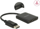 Спліттер Delock DisplayPort 1.2 1 вхід DisplayPort > 2 виходу HDMI 4K 30 Гц (87720) - зображення 3