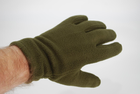 Перчатки мужские тёплые спортивные тактические флисовые 9003_M_Olive_Sensor - изображение 3