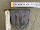 Шеврон, нарукавная эмблема для Территориальной обороны - Тризуб цвет полевой, на липучке Размер 80×70 мм - изображение 2