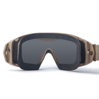 Тактическая баллистическая маска-очки ESS Influx AVS Goggle Terrain Tan 2 линзы Прозрачный/дымчатый - изображение 3