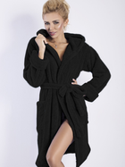 Халат жіночий теплий з капюшоном DKaren Plus Size Diana 10XL Black (5903251393646) - зображення 1
