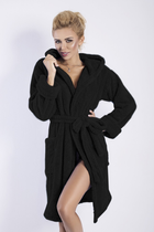 Халат жіночий теплий з капюшоном DKaren Plus Size Eliza 7XL Black (5903251413313) - зображення 1