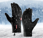 Тактические водоотталкивающие перчатки с флисовой подкладкой удобные и теплые Black L - изображение 3