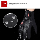 Тактические водоотталкивающие перчатки с флисовой подкладкой удобные и теплые Black L - изображение 9
