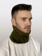 Зимовий флісовий шарф баф універсальний / хомут / тактична шапка для ЗСУ 9019 OnePro Хакі 67484 - зображення 6