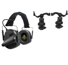 Тактичні навушники Earmor М31 + кріплення на шолом OPS Core чебурашка Чорний (900892) Kali - зображення 2