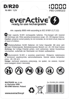 Akumulatorki everActive R20/D NI-MH 10000 mAh 2 szt. Ready-to-use (EVHRL20-10000) - obraz 2