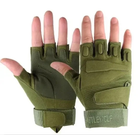 Перчатки беспалые BlackHawk зеленые без пальцев США L (1077) - изображение 1