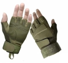 Перчатки беспалые BlackHawk зеленые без пальцев США L (1077) - изображение 2