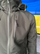 Куртка армейская SoftShell Олива осень/зима на флисе L (0511) - изображение 4